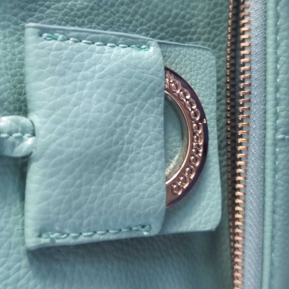 Rocco Barocco designer Teal cross body bag With gold Accents - Picture 4 of 13
